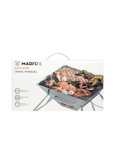 Madfox Katlanır Ayaklı Kömürlü Mangal + Taşıma Çantası
