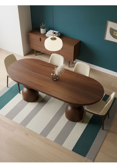 Orbis Oval Ahşap Yemek Masası 100x200 Ceviz