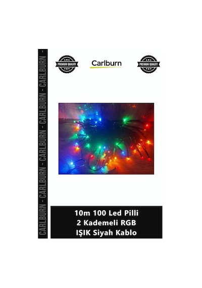 Özel Üretim Dekoratif Aydınlatma Animasyonlu Şık 10m 100 Led Pilli 2 Kademeli Rgb Işık Siyah Kablo