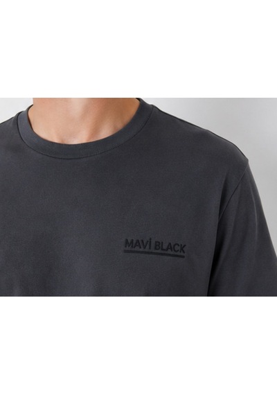 Mavi M0613533-70087 Mavi Black Baskılı T-shirt Erkek Tişort Füme