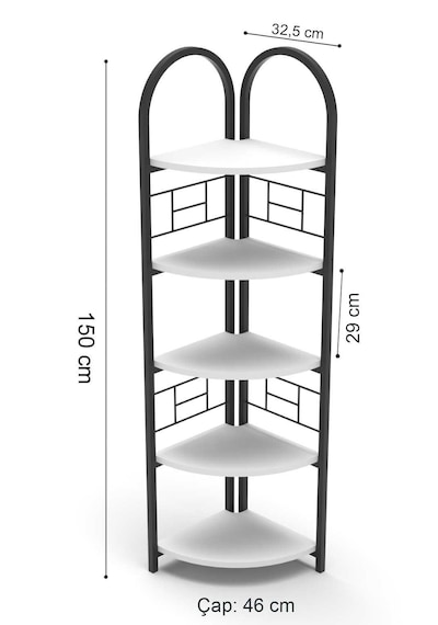 Reyo Falez 5 Raflı Metal Köşe Kitaplık Dekoratif Aksesuar Rafı Çiçeklik Salon Dekoratif Çok Amaçlı Raf Traventen Traverten Reyo Falez 5 Raflı Metal Köşe Kitaplık Dekoratif Aksesuar Rafı Çiçeklik Salon Dekoratif Çok Amaçlı Raf Traventen Traverten