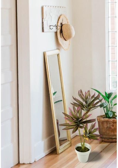 Yapay Çiçek Pembe Yukka Ağacı 60cm 3dal Salon Çiçeği Beyaz Saksılı Yapay Bitki