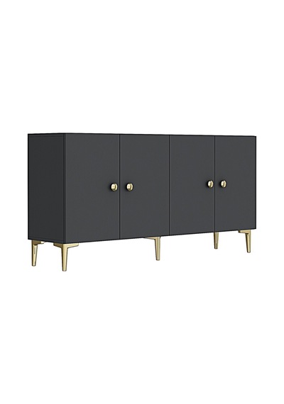 Ka1517ag Simple Konsol Ve Tv Sehpası Antrasit-gold 150cm