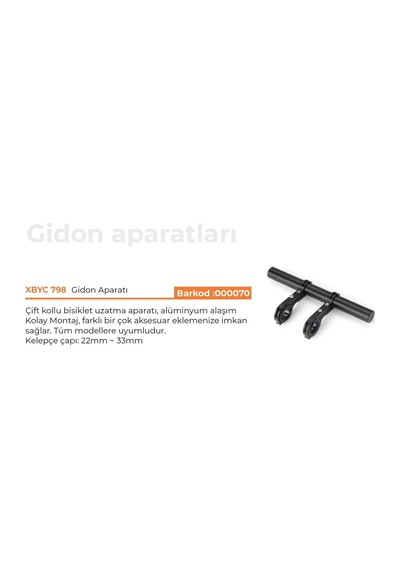 Xbyc 798 Forte Gt Gidon Aksesuar Takma Aparatı Çift Kollu Alüminy Gri - Siyah