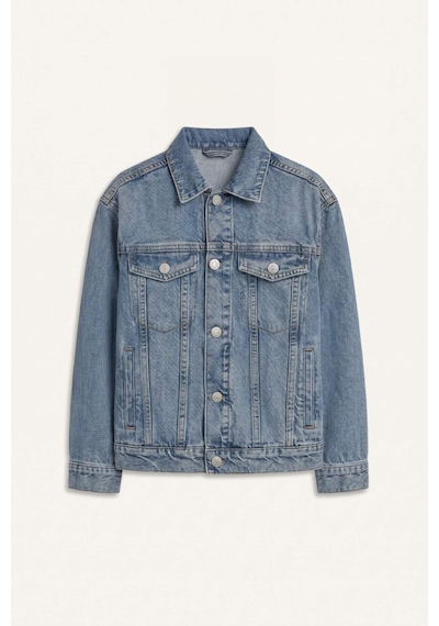 Defacto Polo Yaka Mavi Jean Ceket Erkek Çocuk B6477a826spnm28 Mavi-nm28