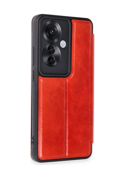 Uryport Oppo Reno 11f Kılıf Flip Cover - Kırmızı