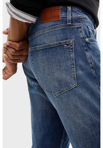 Tommy Jeans Pamuklu Straight Fit Normal Bel Jeans Erkek Kot Pantolon Dm0dm23687 1bk Mavi