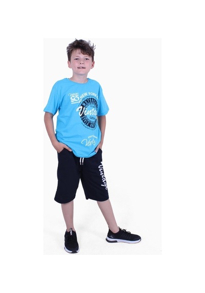 Iba Zone Yazı Baskılı Erkek Çocuk Yazlık Takım Kırmızı