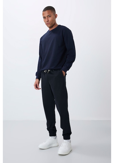 Tommy Life İndigo Yüzeyi Dokulu Standart Fit Erkek Eşofman Alt - 82156 İndigo