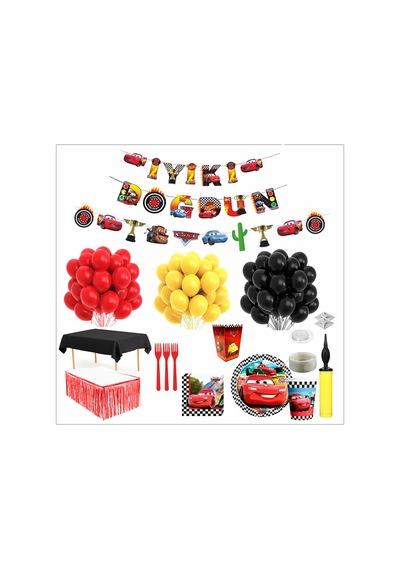 Cars Temalı 8 Kişilik Full Set Doğum Günü Seti