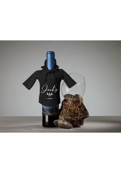 Bk Gift Kişiye Özel Mini Siyah İçki Şişesi Tişörtü , Ev Bar Dekoru, Viski, Şarap, Votka, Rakı Şişesi Tişörtü, Ev Barı-1