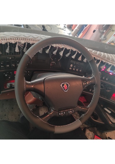 Scania Siyah Gri Direksiyon Kılıfı