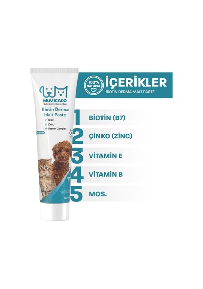 Kedi Köpek Derma Malt Biyotinli Kedi Maltı Kedi Malt Macun Kedi Tüy Malt Paste Kedi Macunu