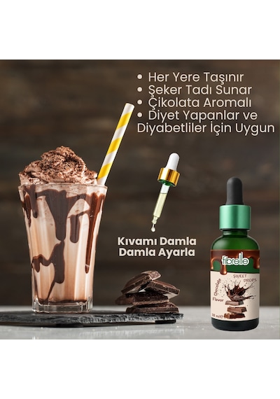 Fibrelle Çikolata Aromalı Sıvı Tatlandırıcı - 30ml