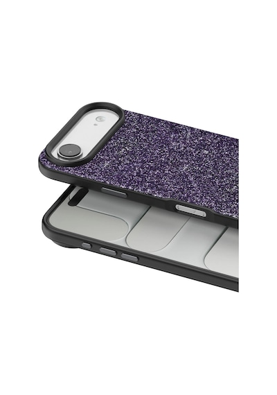 Apple Uyumlu iPhone 17 Air Bright Simli Kapak Derin Mor/