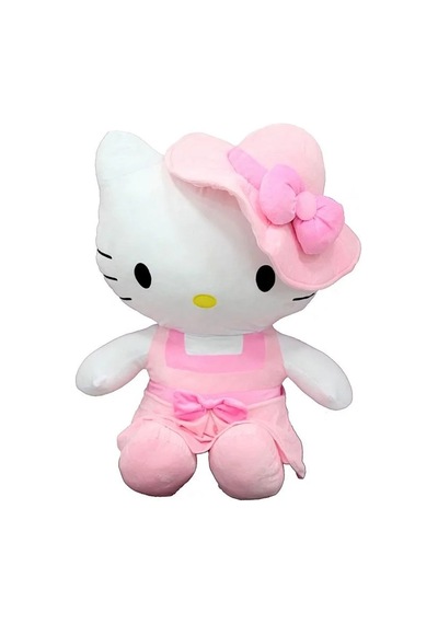 Şapkalı Peluş Hello Kitty 36 Cm Elbise İle Çok Renkli