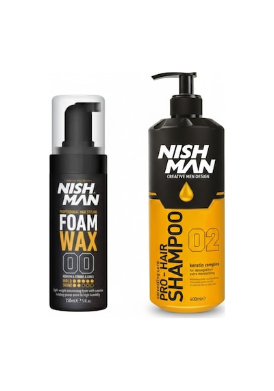 Saç Şekillendirici Köpük Wax Hacim Verici - 150 Ml 3 Adet/ + 400 Ml Tuzsuz Şampuan Hediye