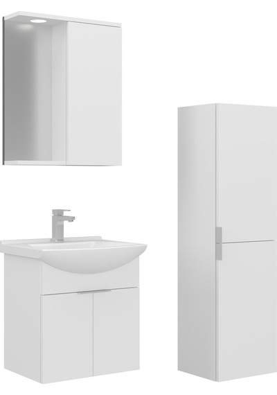 Orka Purus 55 Cm Parlak Beyaz Spot Aynalı Banyo Dolabı Takım Ve Boy Dolabı Asma Beyaz Orka Purus 55 Cm Parlak Beyaz Spot Aynalı Banyo Dolabı Takım Ve Boy Dolabı Asma Beyaz