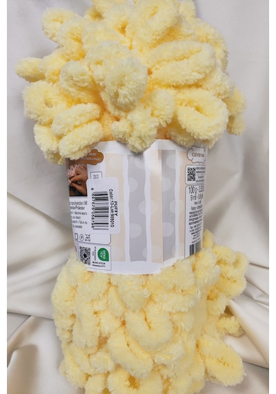 Puffy Açık Sarı El Örgü İpi 100gr. 9mt. 5'li Paket - Renk: 13