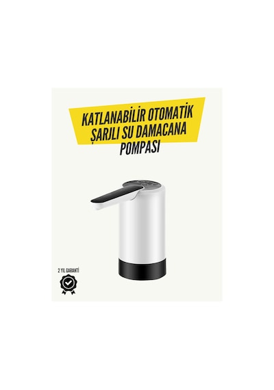 Katlanabilir Şarjlı Damacana Su Pompası Pratik Kullanım Çok Renkli