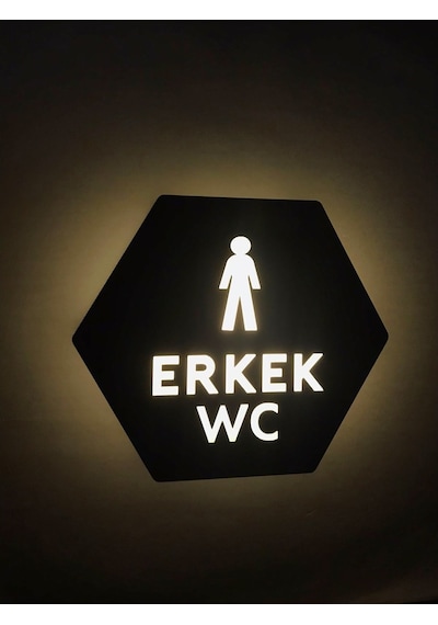 Honeycomb Serisi Işıklı Erkek&Kadın&Engelli Wc Yönlendirme Seti