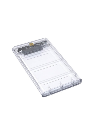 Wozlo 2.5 İnç Sata Usb 2.0 Harddisk Kutusu - Şeffaf - Mini Usb