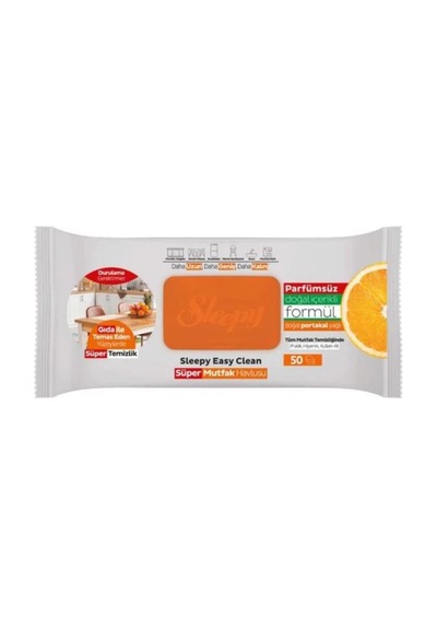 Sleepy Mutfak Havlusu Portakal Yağlı 50'li Beyaz