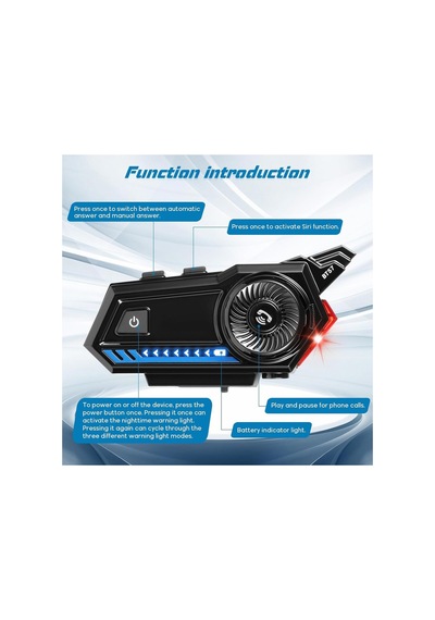Motosiklet Kask Bluetooth Kulaklık Interkom Su Geçirmez Flaş Led Işıklı Intercom Kablosuz Kulaklık - 795500754