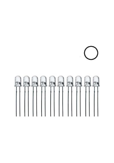5mm Şeffaf Beyaz Led Paketi - 100 Adet