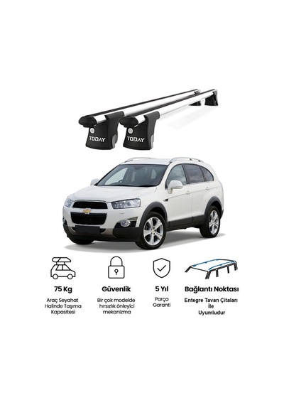 Trio-ı Chevrolet Captiva 2007-2015 Uyumlu Kilitli Ara Atkı 120cm Port Bagaj Tavan Barı