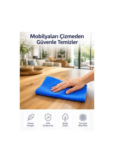 Profesyonel Mikrofiber Temizlik Bezi Çok Amaçlı Yüksek Emici Çizmeyen Temizlik Bezi 40x40 Cm
