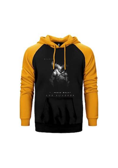 Diablo 3 The Butcher Sarı Renk Reglan Kol Kapşonlu Sweatshirt Sarı