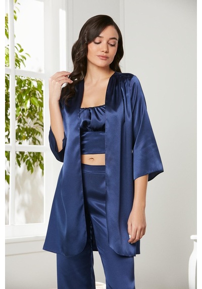 Pierre Cardin Saten 3'lü Kadın Pijama Takımı - 2075 001