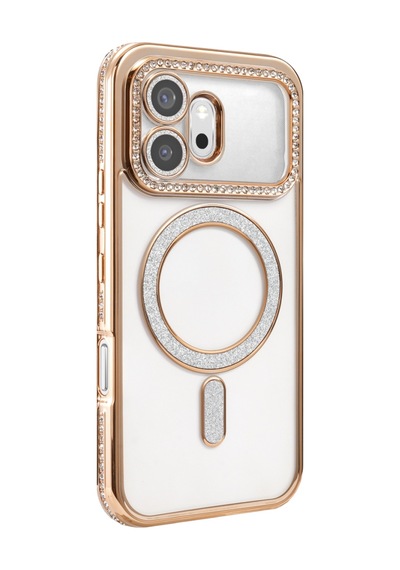Newface Huawei Honor 600 Joke Simli Magneticsafe Kılıf Gold