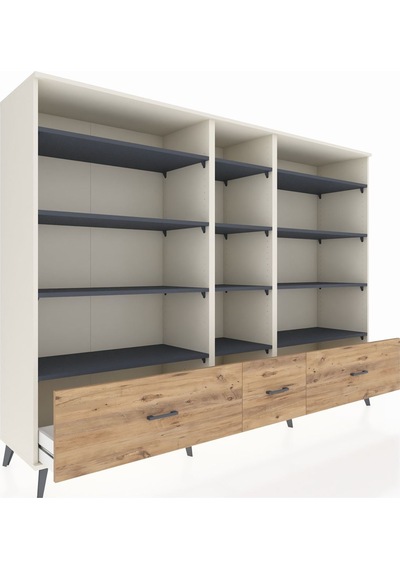 Hyperion Dolap 12 Raflı 3 Çekmeceli 220x44x163 Aytaşı-antrasit/çam Antrasıt/atlas Çam - Aytası Hyperion Dolap 12 Raflı 3 Çekmeceli 220x44x163 Aytaşı-antrasit/çam Antrasıt/atlas Çam - Aytası