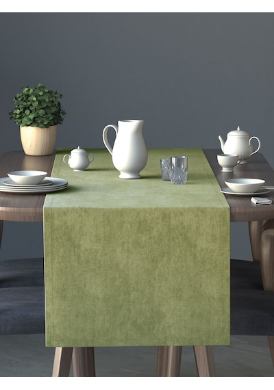 Kadife Dokulu Ada Çayı Rengi Daily Series Runner 40 X 140 Ada Çayı