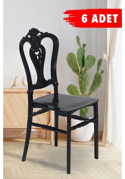 6 Adet Carisma Siyah Sandalye / Balkon-bahçe-mutfak