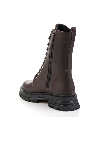 Kahve Hakiki Deri Kadın Bot & Bootie K02462040503 Kahve