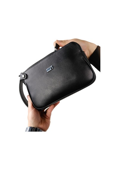 Mft Leather Hakiki Deri Unisex El Çantası Moon Bag 4381 Napa Siyah
