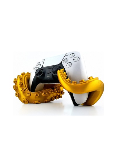 Ps5 Dualsense Gamepad Standı - Altın Ahtapot Tasarımlı 3d Baskı Tutucu