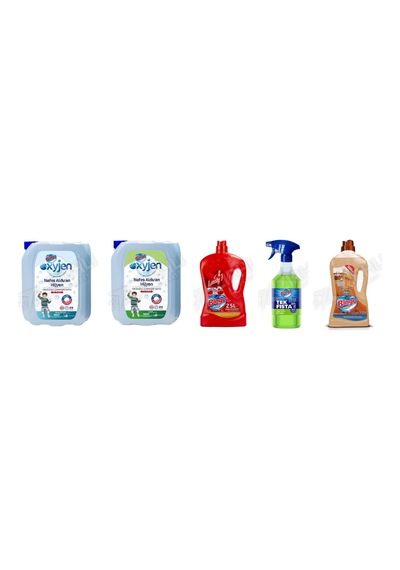 Bingo Çam.suyu Oksijen 4 L + Çamaşır Suyu 4 Lt + Yüzey Temzileyici 2,5 L + Yağ Çözücü 900 Ml + Ahşap Temizleyici 1lt 5'li Set Diğer