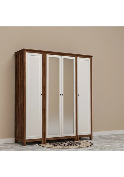 Milens 4 Kapılı Gardrop Mdf Sis Gri