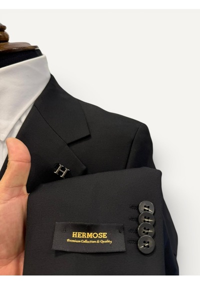 Hermose Signature Onyx Siyah Yelekli Takım Elbise