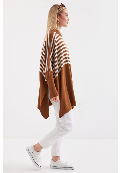 Hiccup Bdart Oversize Akrilik Bisiklet Yaka Kazak Mocha Kahvesi