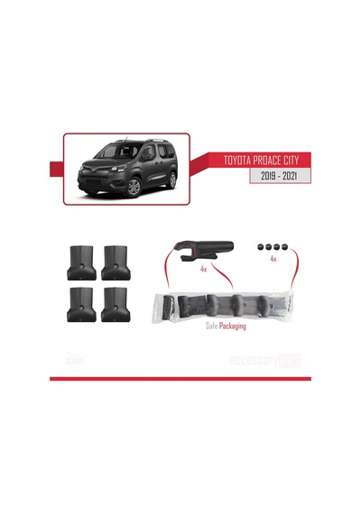 Toyota Uyumlu Proace City 2019 Ve Sonrası Fly Model Ara Atkı Tavan Barı