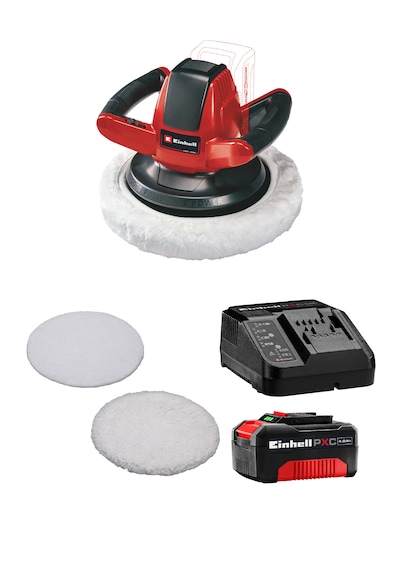 Einhell CE-CB 18/254 Li, Akülü Polisaj Makinesi Seti ( 4,0 Ah Akü ve Şarj Cihazı , Polisaj Ped Seti Dahildir )
