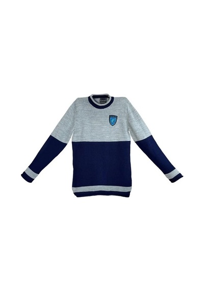 Harry Potter Ravenclaw Quidditch Sweatshirt Lisanslı Örme Kazak Mavi Gri Unisex - Xl Beden