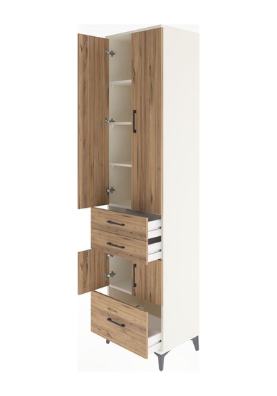 Hyperion Dolap 5 Raflı 3 Çekmeceli 4 Kapaklı 60x44x243 Aytaşı-çam Aytası