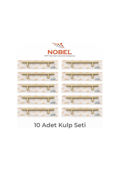 224 Mm Metal Mobilya Kulpu Mutfak Dolap Çekmece Kulpu, Dekoratif Kulp Seti 10 Adet Mat Altın