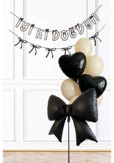 Siyah Fiyonk Tema Doğum Günü Balon Süsleme Seti Set227 Sku: Zeusstk092a9d2c5c .